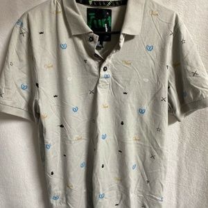 Men'a Vurt Polo Shirt Size Medium Retro Diamond